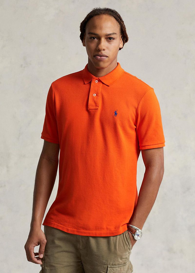 Poleras Polo Polo Ralph Lauren Hombre Custom Slim Fit Mesh Chile Naranjas ZDUWT-6432